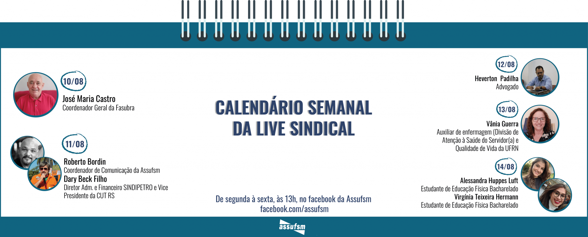 Confira A Agenda Da Live Sindical Da Assufsm Para A Pr Xima Semana