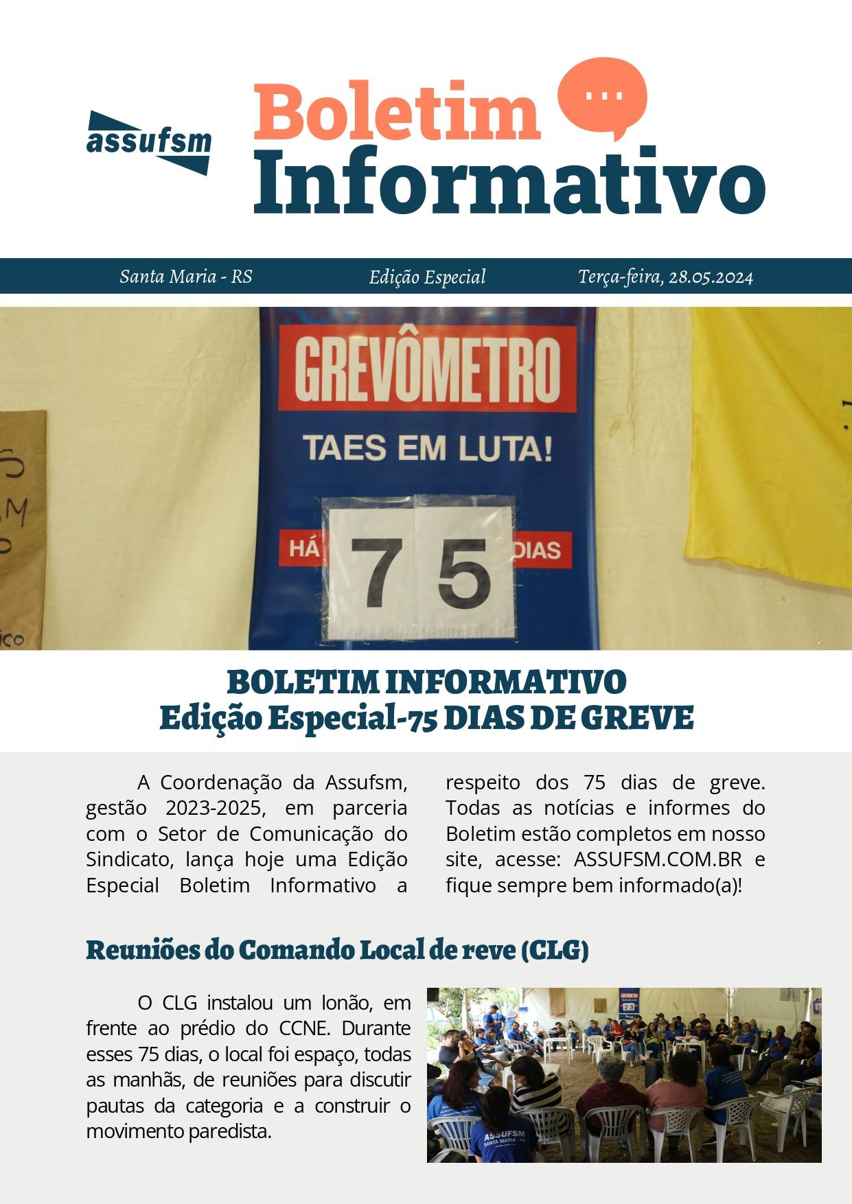 Boletim Especial 75 dias de greve