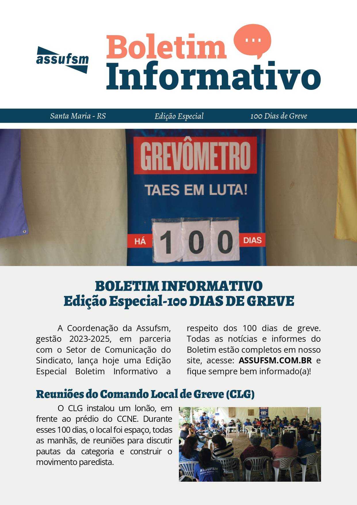 Boletim Especial 100 dias de greve