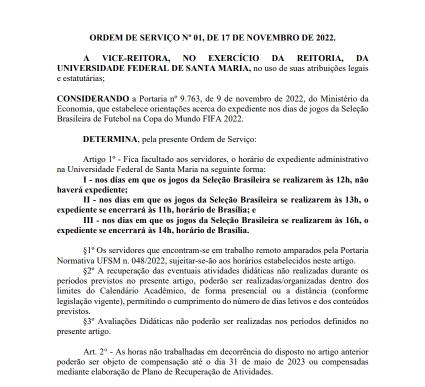 Portaria estabelece orientações do expediente nos dias de jogos da Seleção  Brasileira de Futebol na Copa do Mundo Feminina da FIFA 2023.