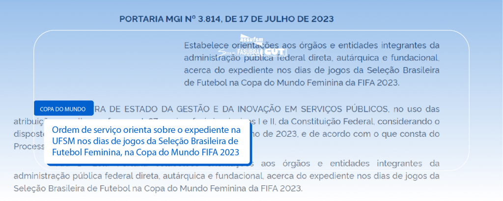 EXPEDIENTE NOS DIAS DE JOGOS DA SELEÇÃO BRASILEIRA FEMININA DE
