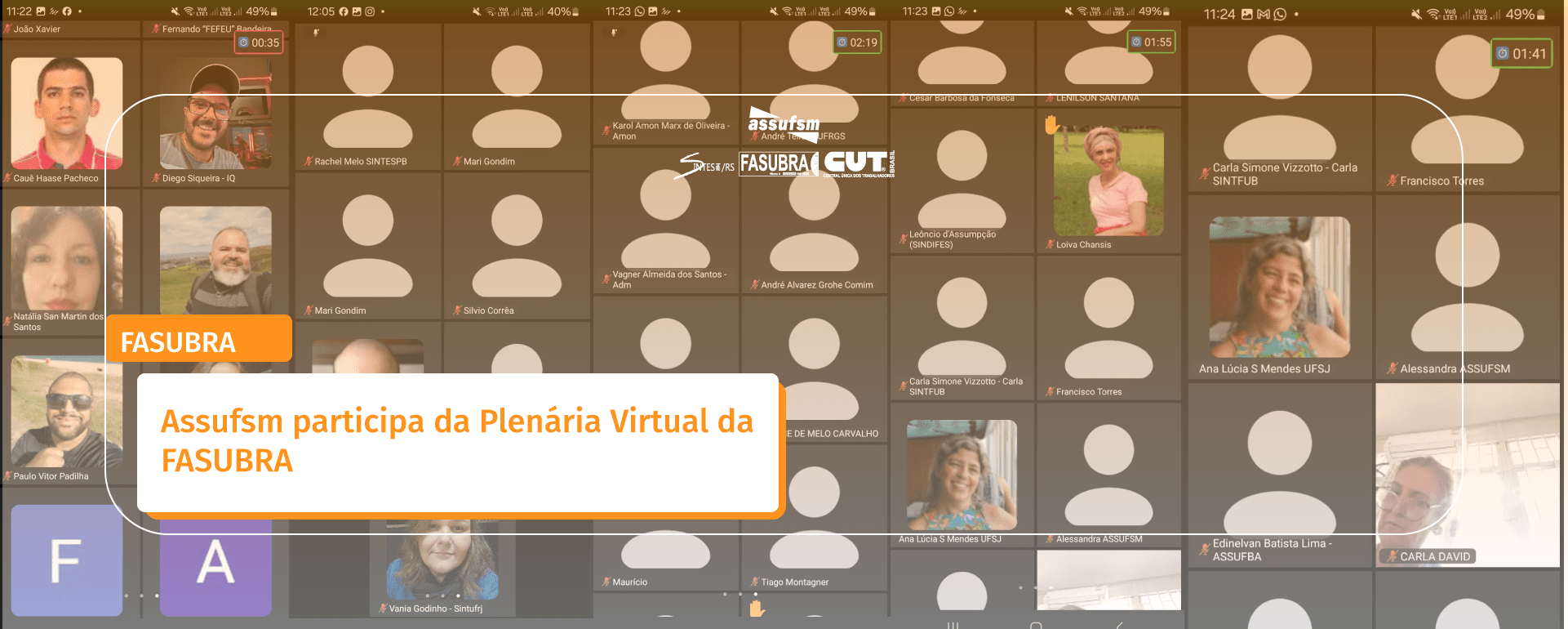 Assufsm participa da Plenária Virtual da FASUBRA