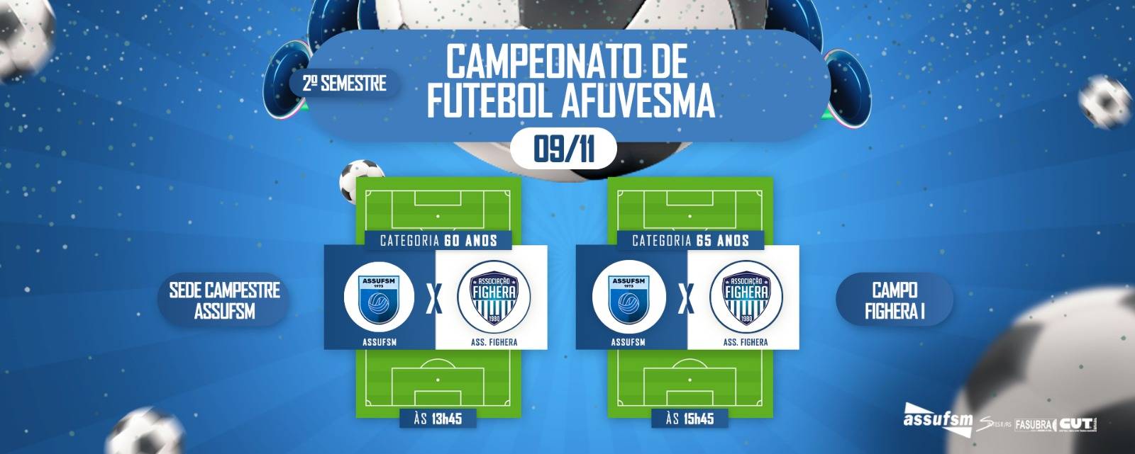 Futebol: confira os jogos da Assufsm na 9ª rodada da Copa AFUVESMA