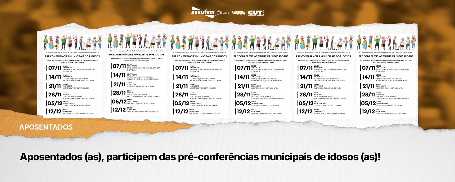 Aposentados (as), participem das pré-conferências municipais de idosos (as)!