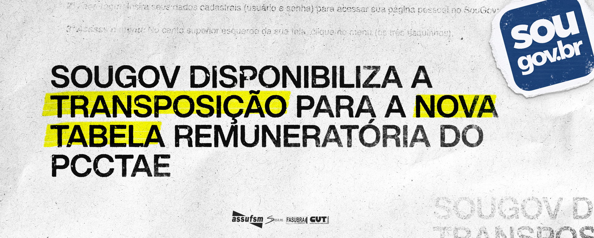 SouGov disponibiliza a transposição para a nova tabela remuneratória do PCCTAE