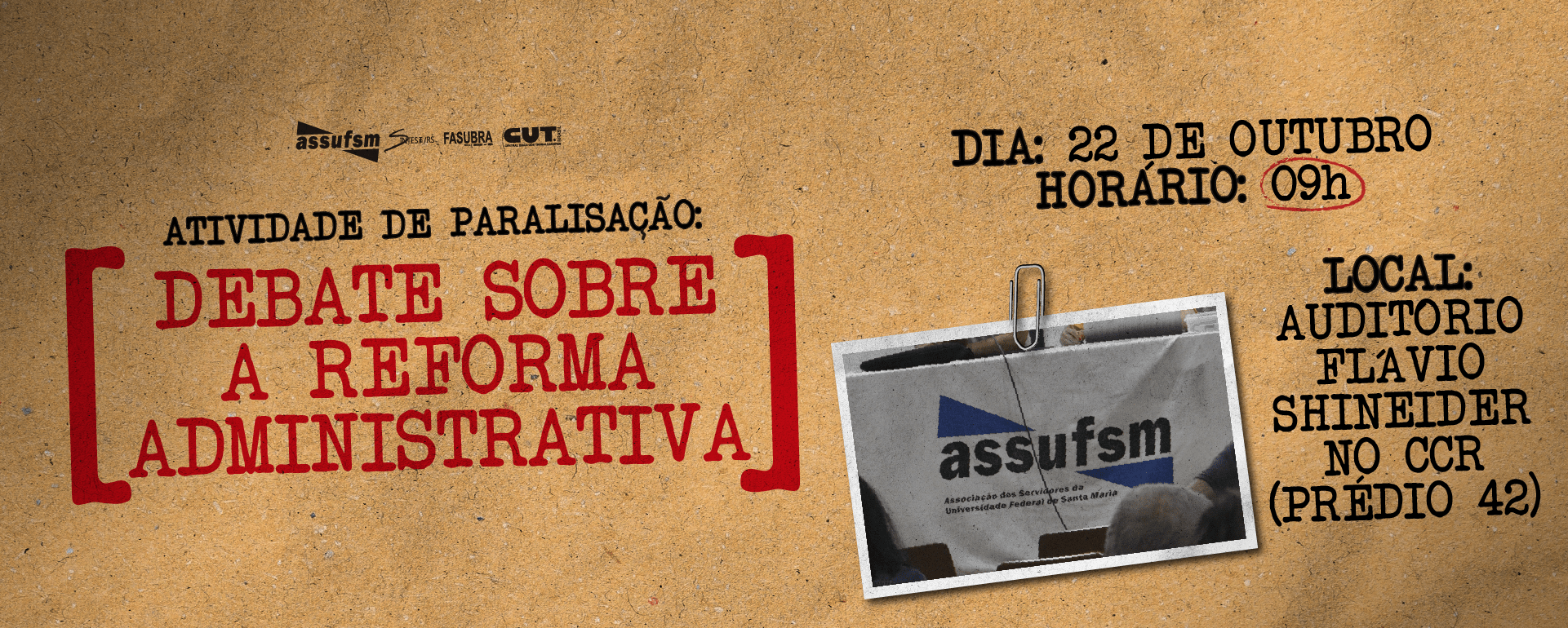Categoria decide por paralisação em 22 de outubro com debate sobre Reforma Administrativa
