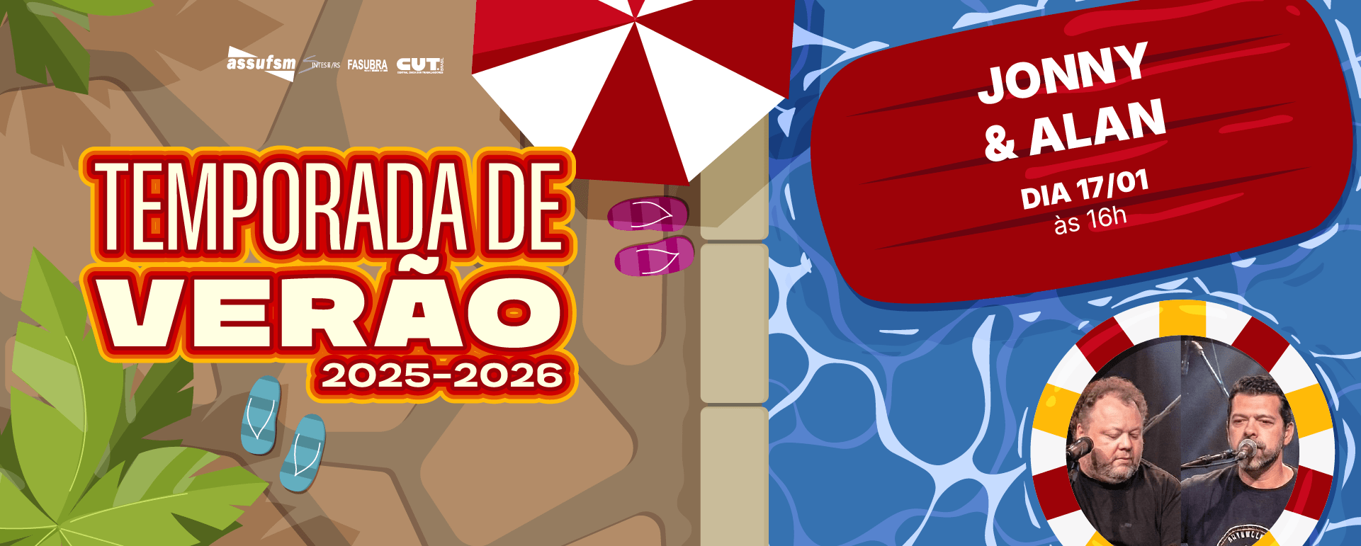 Happy Hour na Assufsm no dia 17 de janeiro com a dupla JONNY & ALAN às 16h