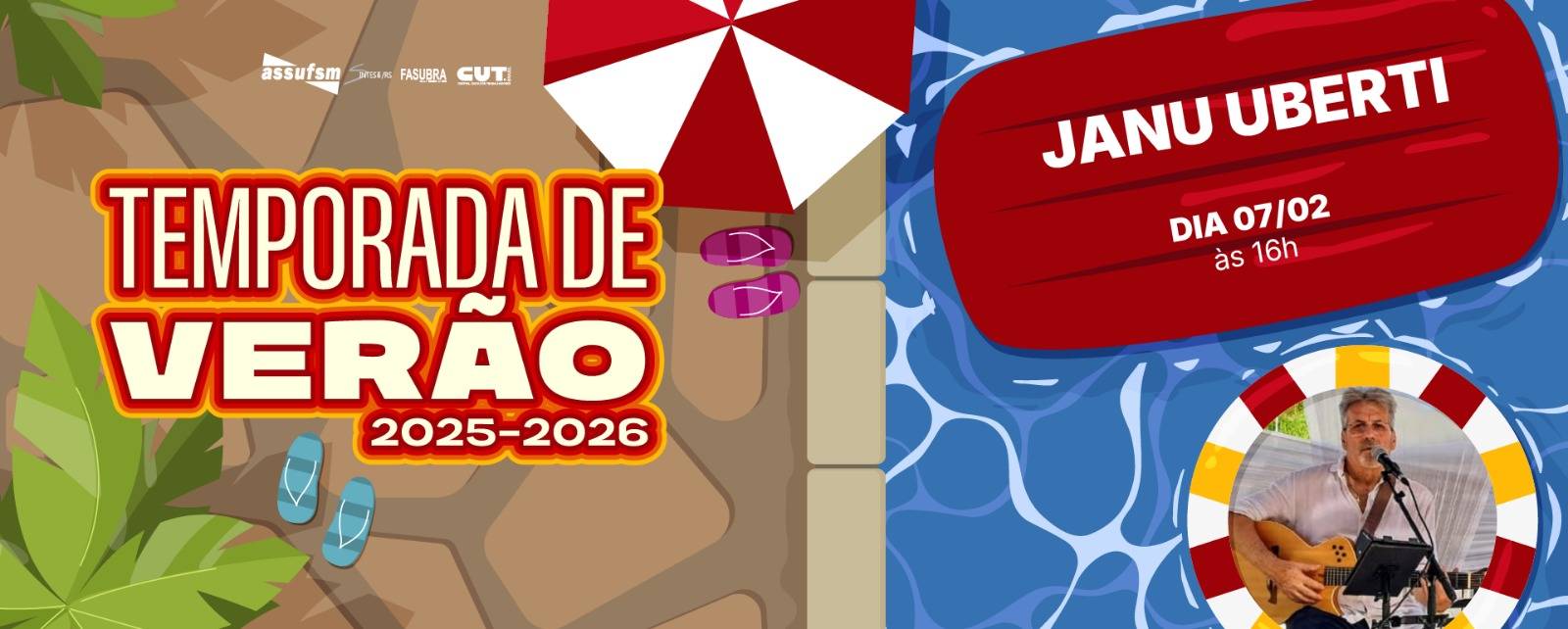 Happy Hour na Assufsm no dia 07 de fevereiro com Janu Uberti às 16h