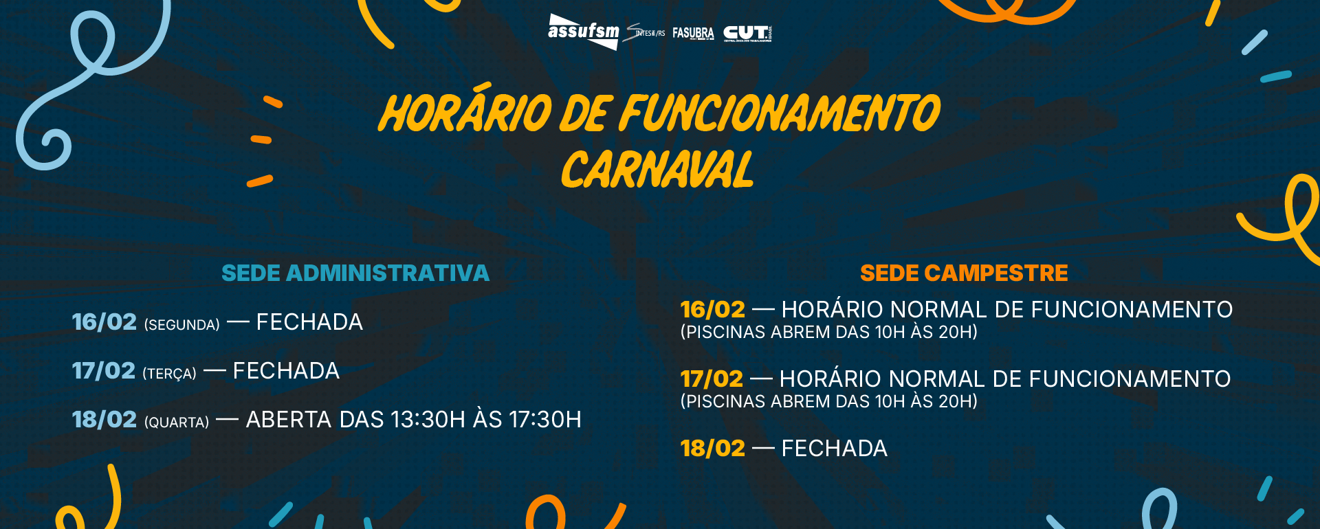 Horários de funcionamento especiais neste feriado de Carnaval