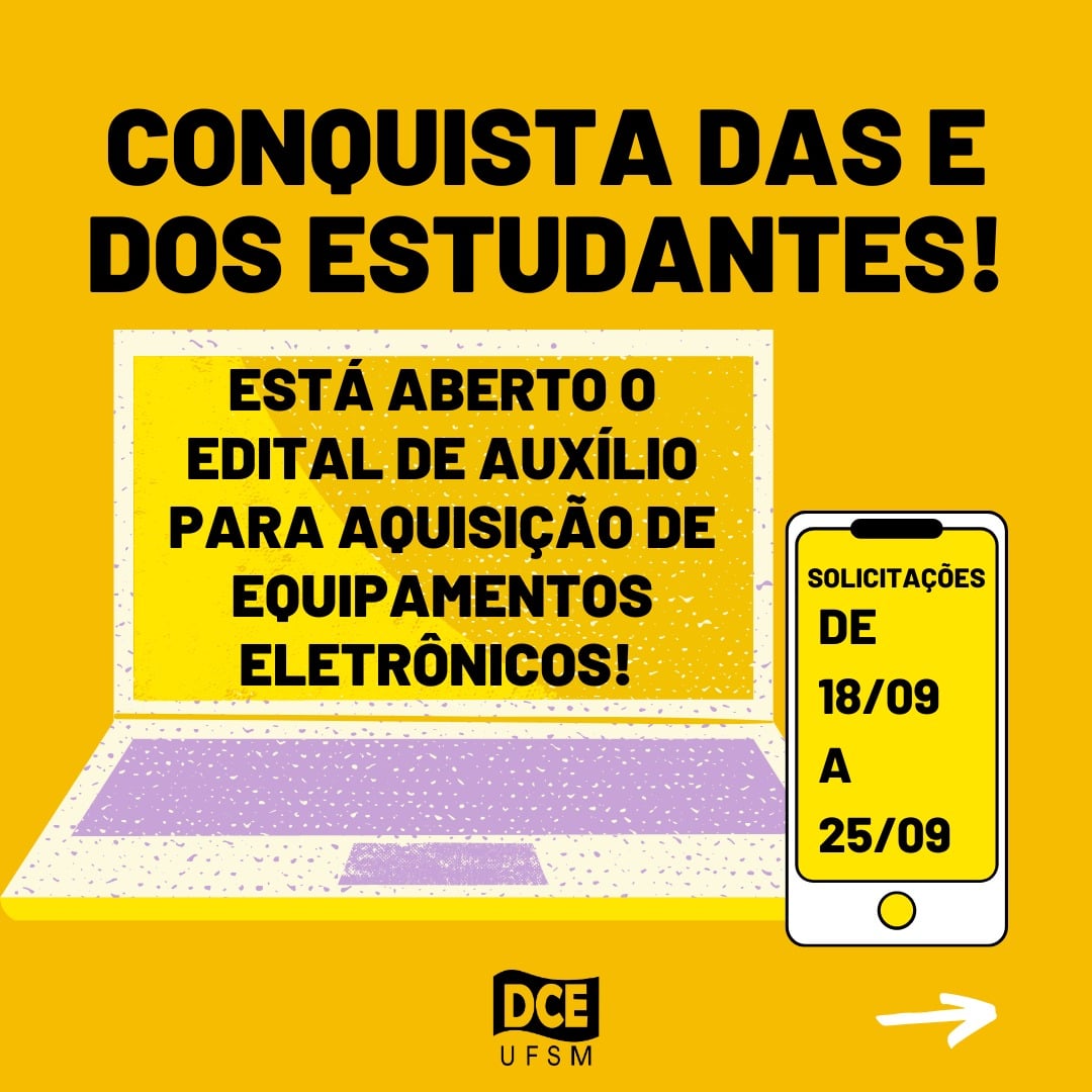 UFSM lança edital de auxílio para aquisição de equipamentos eletrônicos
