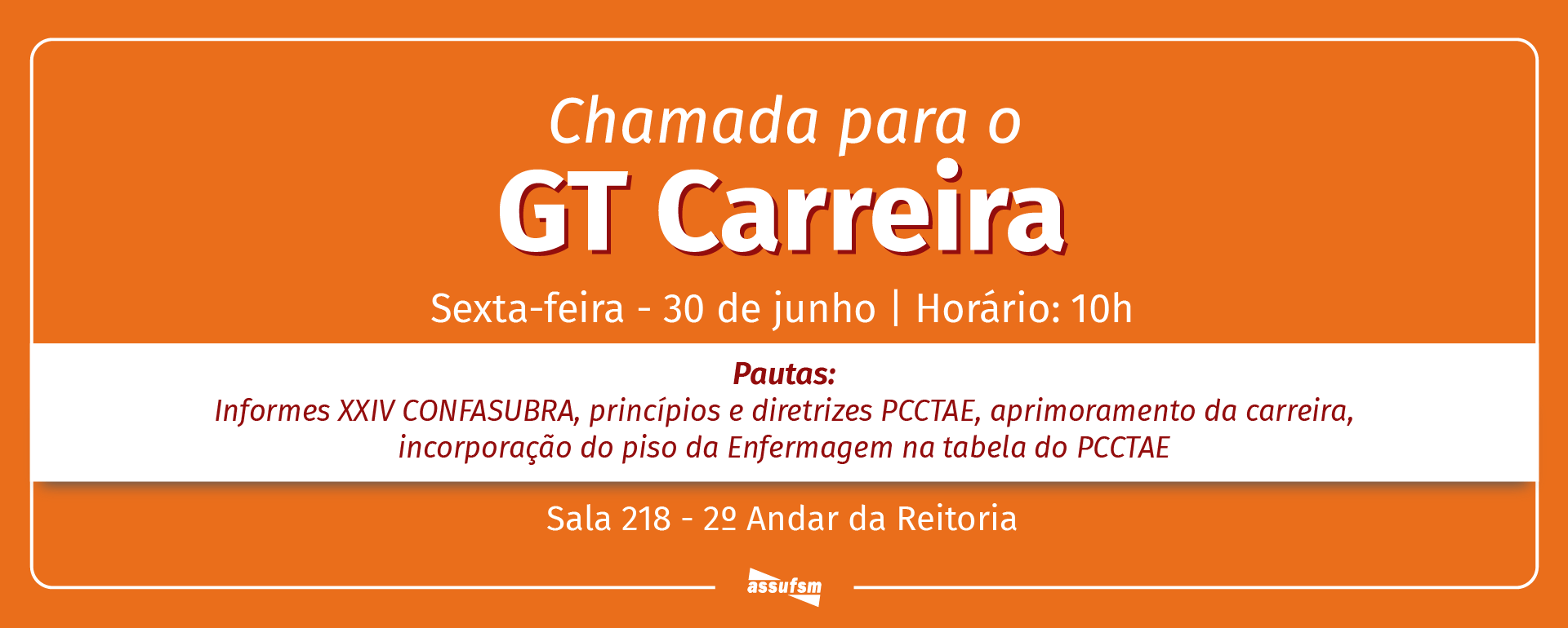 GT Carreira Nacional da FASUBRA será em 29 de junho de maneira virtual