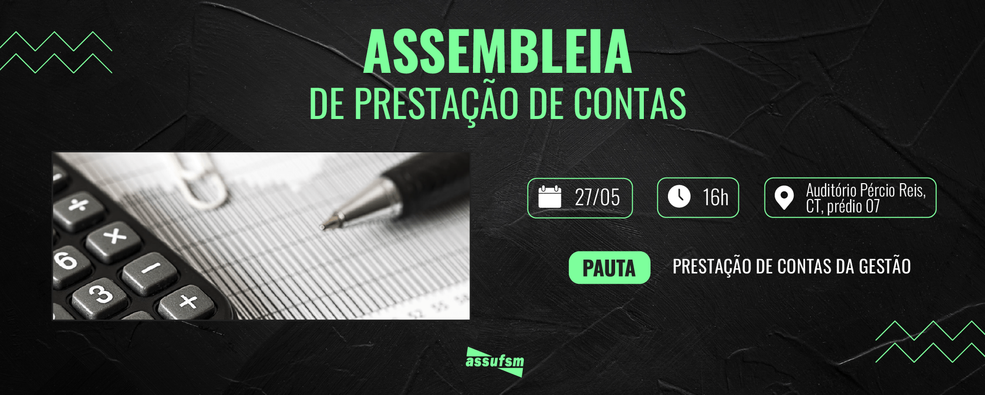 ATENÇÃO: ASSUFSM volta a realizar assembleias presenciais