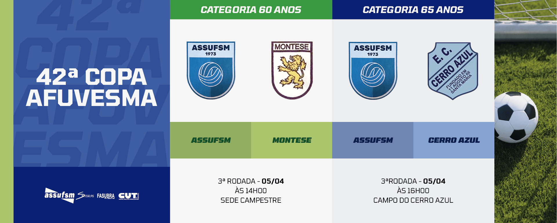 Futebol: confira o terceiro jogo da Assufsm na Copa AFUVESMA 2025