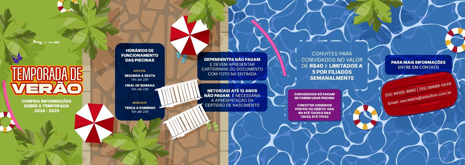 Temporada de Verão 2025: Assufsm passa informações sobre a Sede Campestre