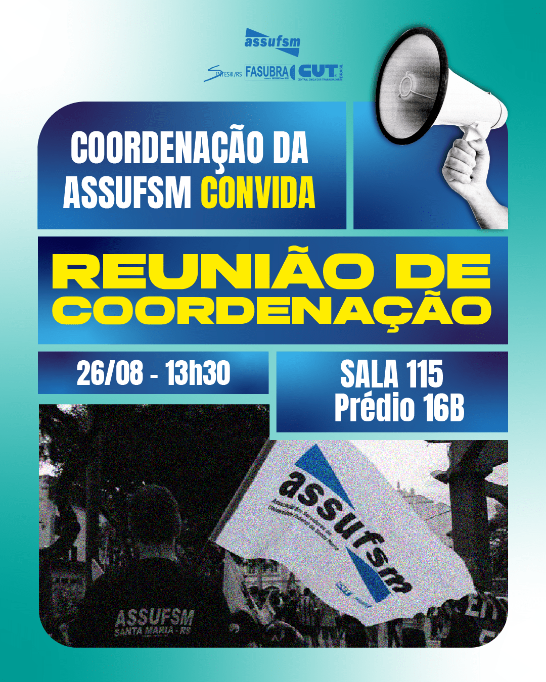 Coordenação da Assufsm realiza reunião na terça-feira (26)