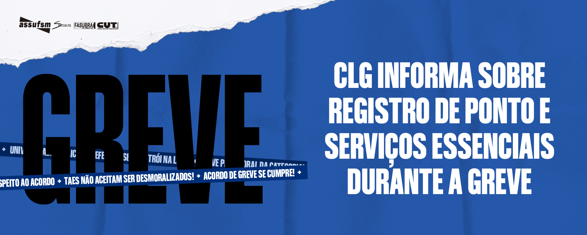 CLG informa sobre registro de ponto e serviços essenciais durante a greve