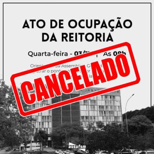 Ato é cancelado, devido a chuva