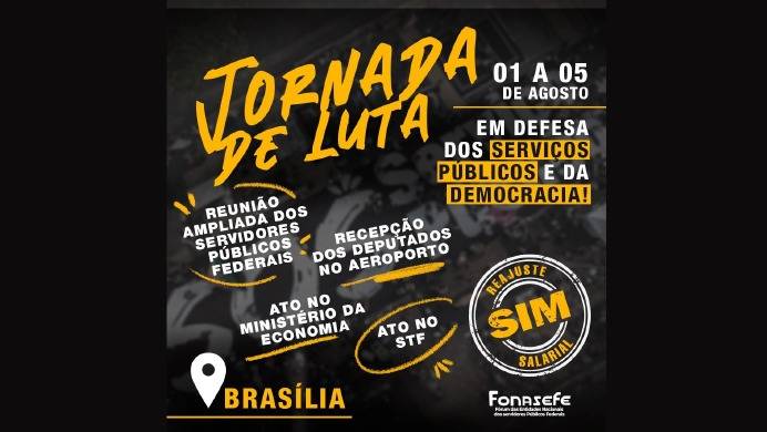 1/8 a 5/8: Jornada de Lutas em defesa do Serviço Público e da Democracia