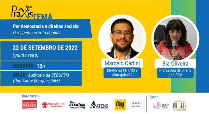 Entidades promovem debate com o tema “Por democracia e direitos sociais”