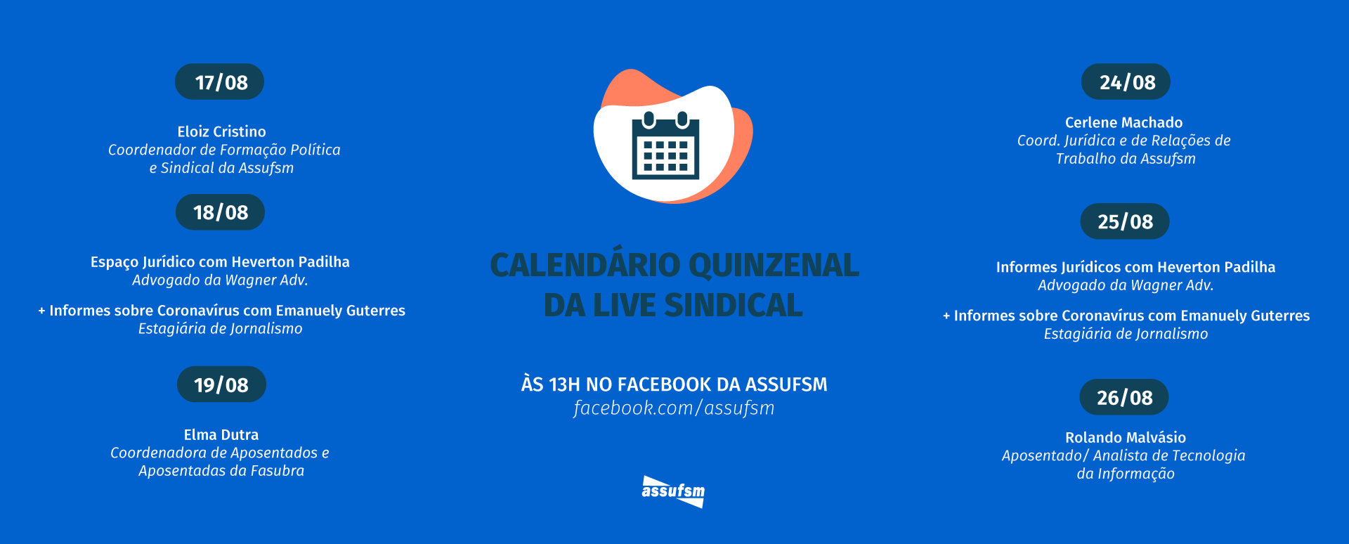 Confira o calendário de Lives Sindicais para as próximas semanas