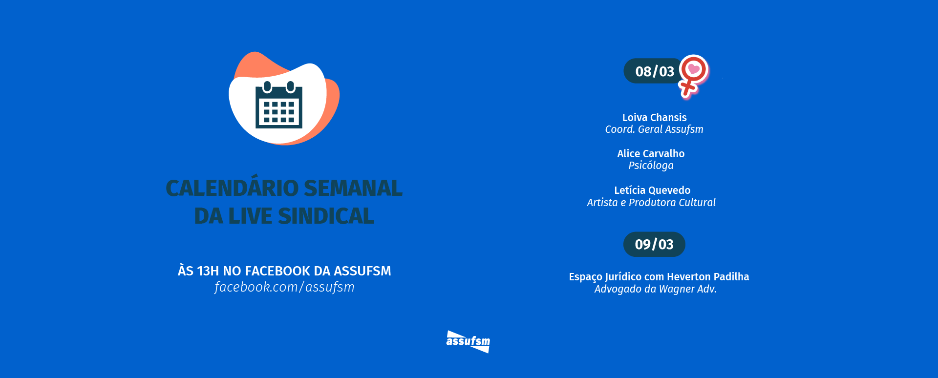 8M: Confira o calendário da Live Sindical da próxima semana