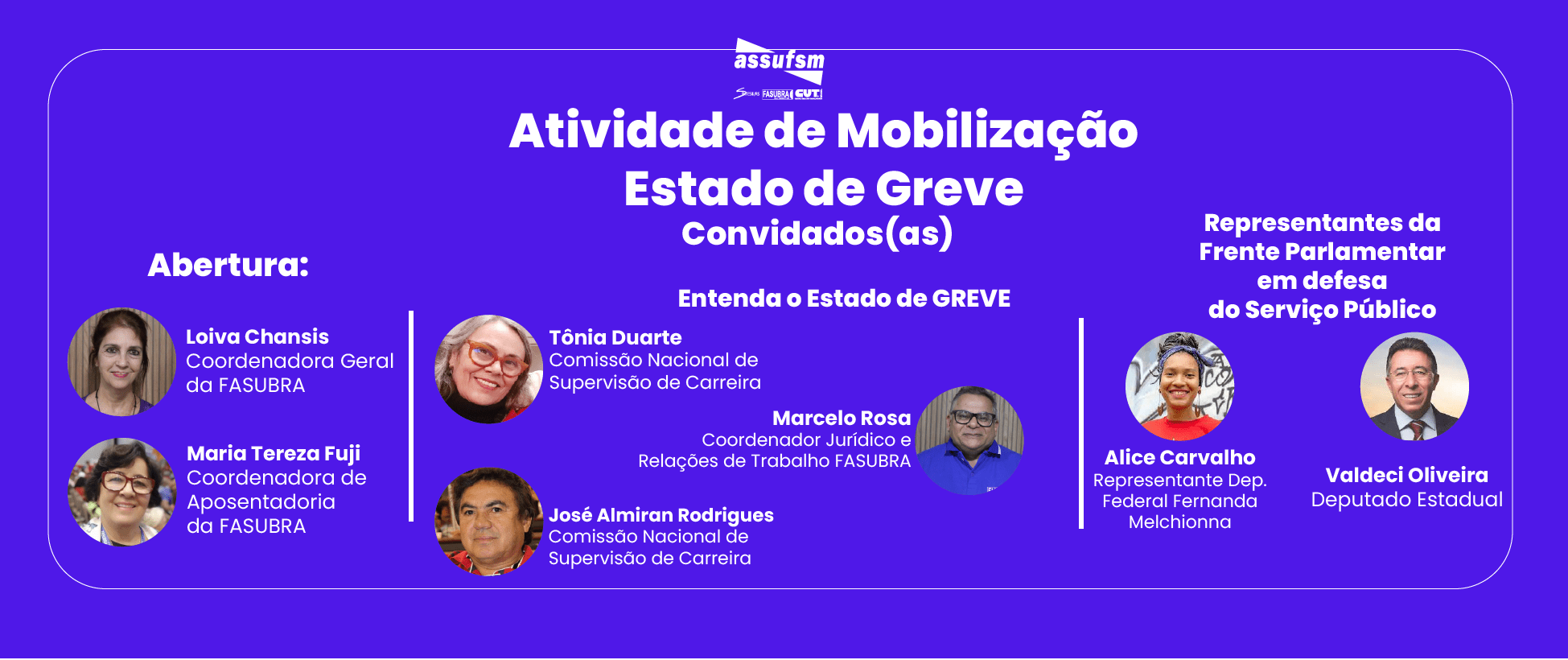 Assufsm realizará Atividade de Mobilização do Estado de Greve em 24 de janeiro