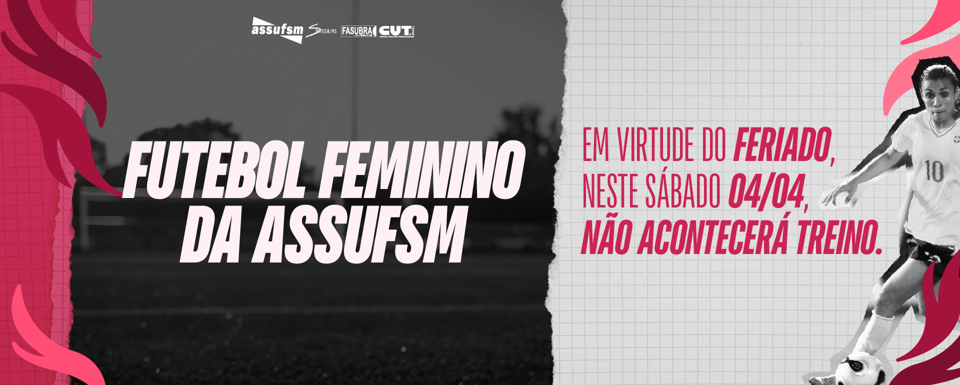 Treino de futebol feminino da Assufsm é suspenso neste fim de semana devido ao feriado