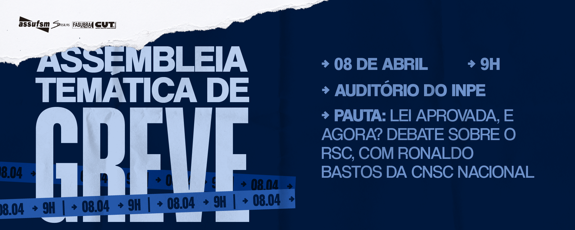 Assembleia Temática de Greve vai debater RSC, na próxima quarta-feira (08)