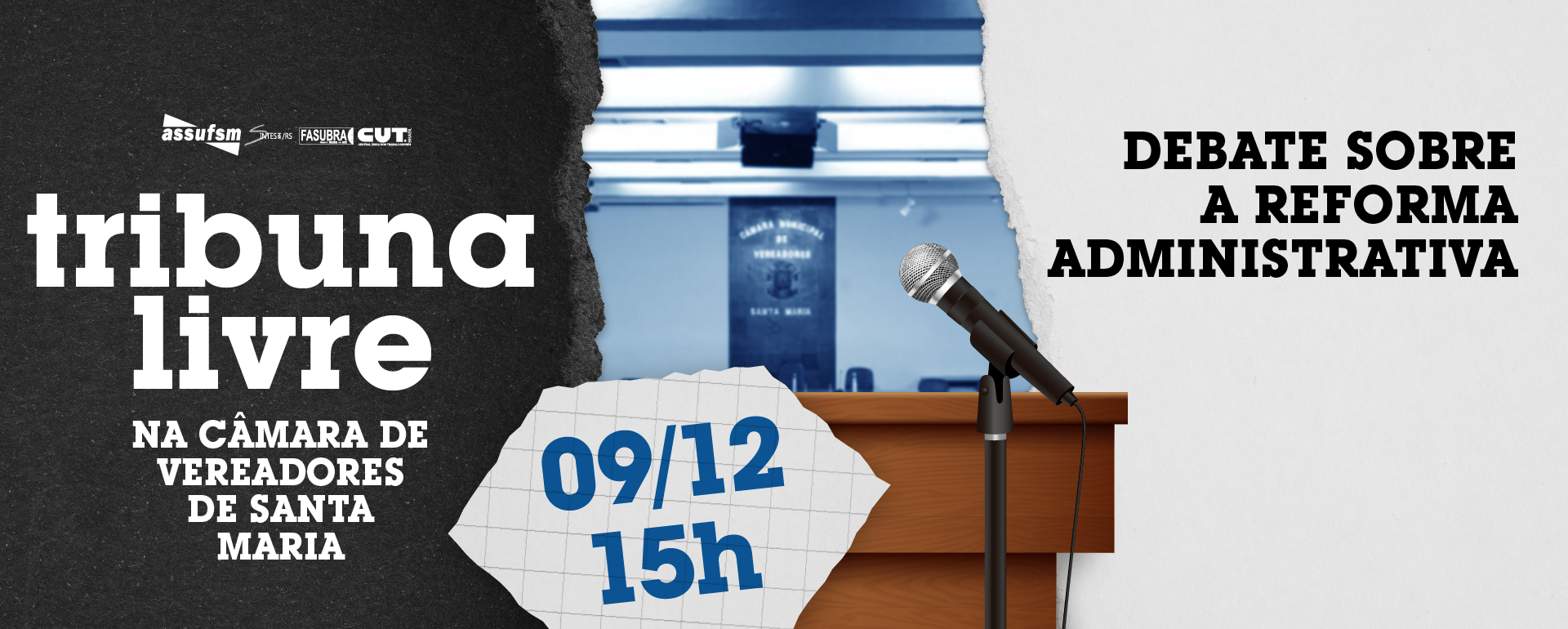 Assufsm participará de Tribuna Livre na Câmara de Vereadores(as) para debater sobre a Greve