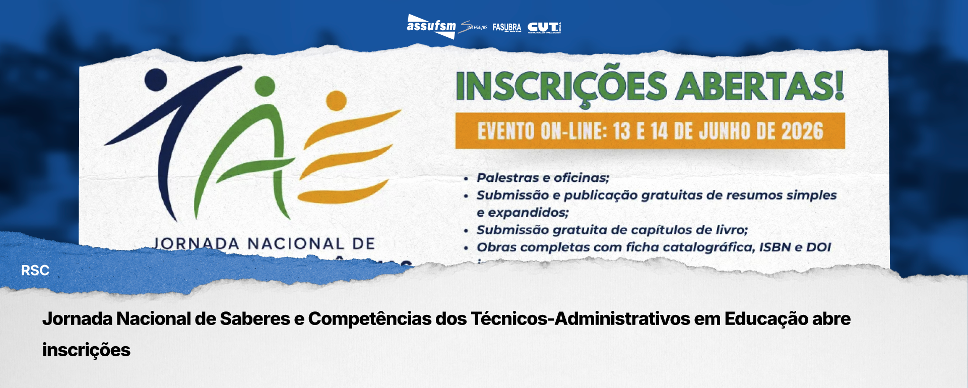 Jornada Nacional de Saberes e Competências dos Técnicos-Administrativos em Educação abre inscrições