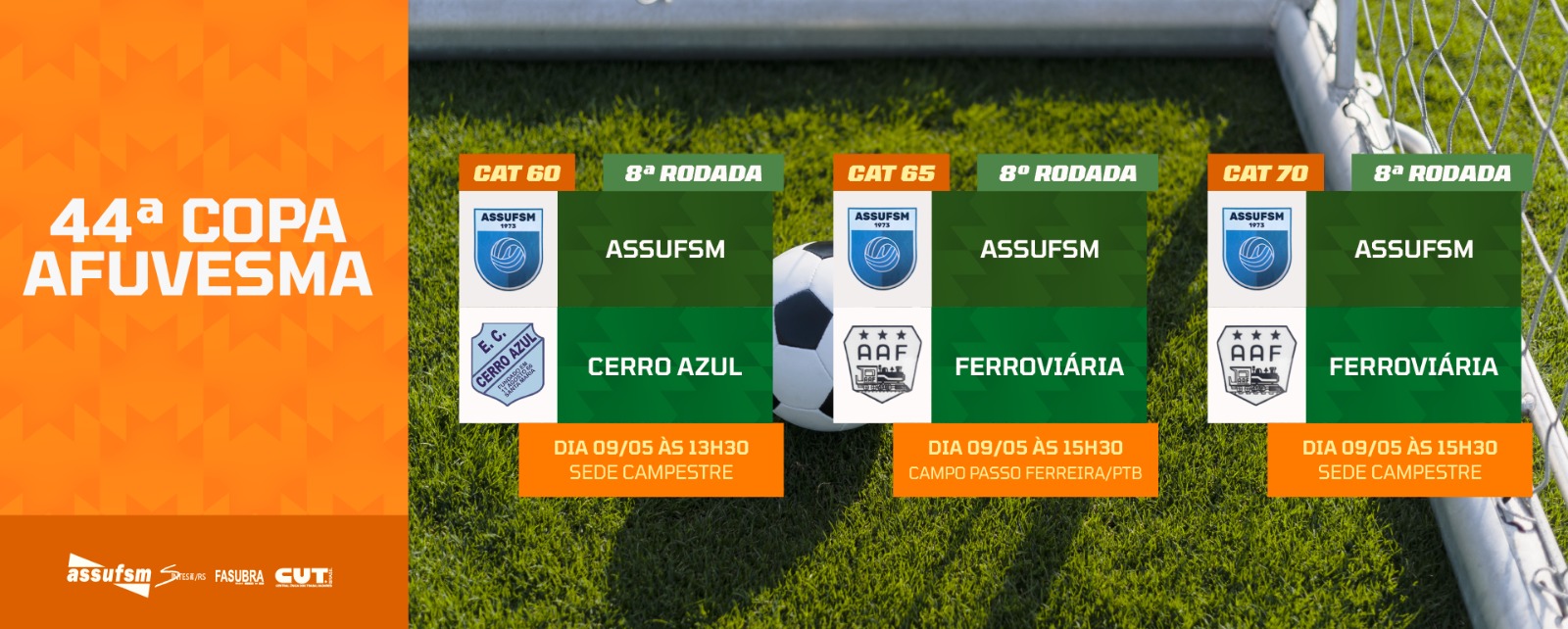 FUTEBOL: Confira os jogos da Assufsm pela Copa AFUVESMA 2026 neste sábado (09)