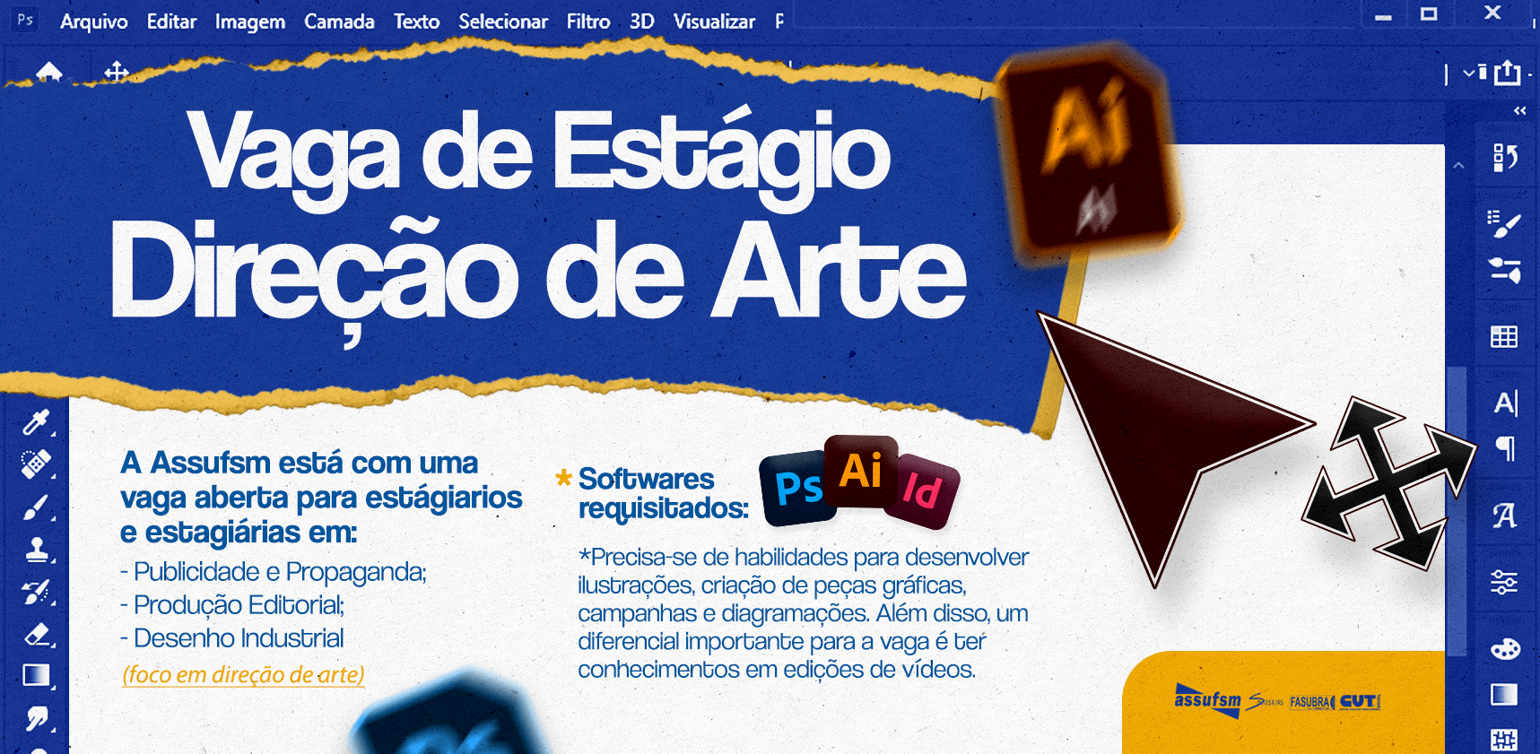 Assufsm está com vaga aberta para estágio em Direção de Arte até o dia 1º de julho