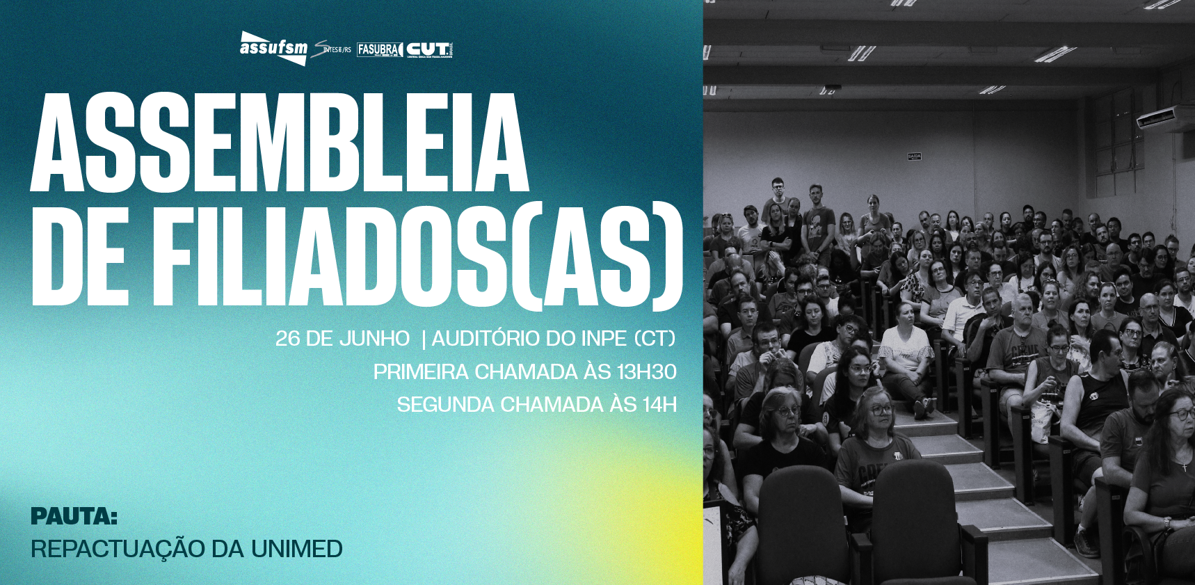 Assembleia de Filiados(as) da Assufsm será dia 26 de junho
