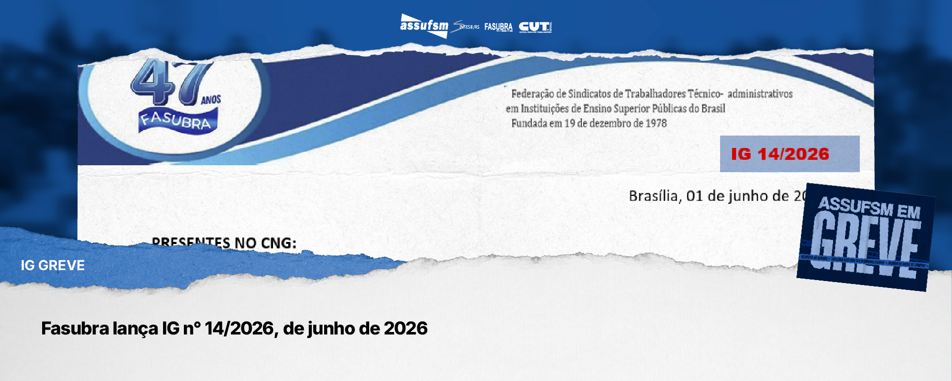 Fasubra lança IG n° 14/2026, de junho de 2026