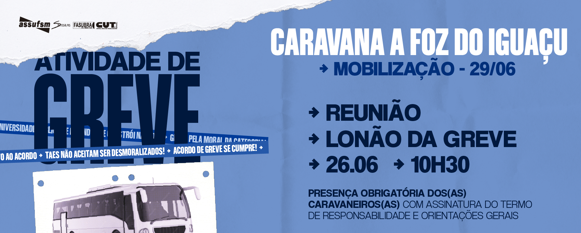 Reunião para caravaneiros(as) à Foz do Iguaçu será na sexta (26), com presença obrigatória
