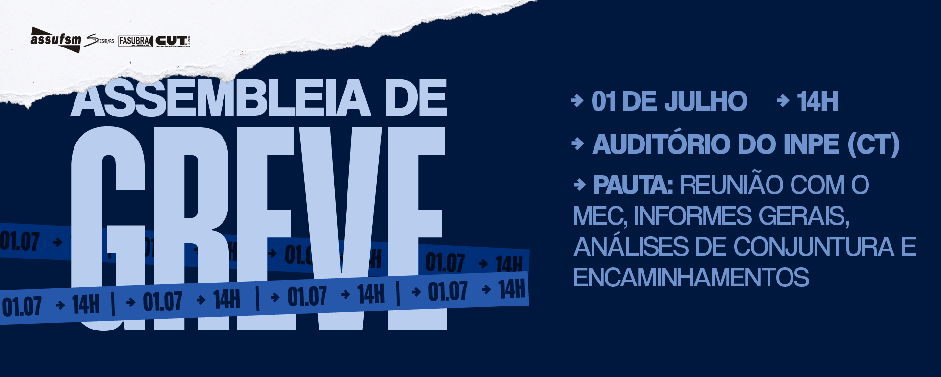 Assembleia de Greve acontece na quarta-feira (01)