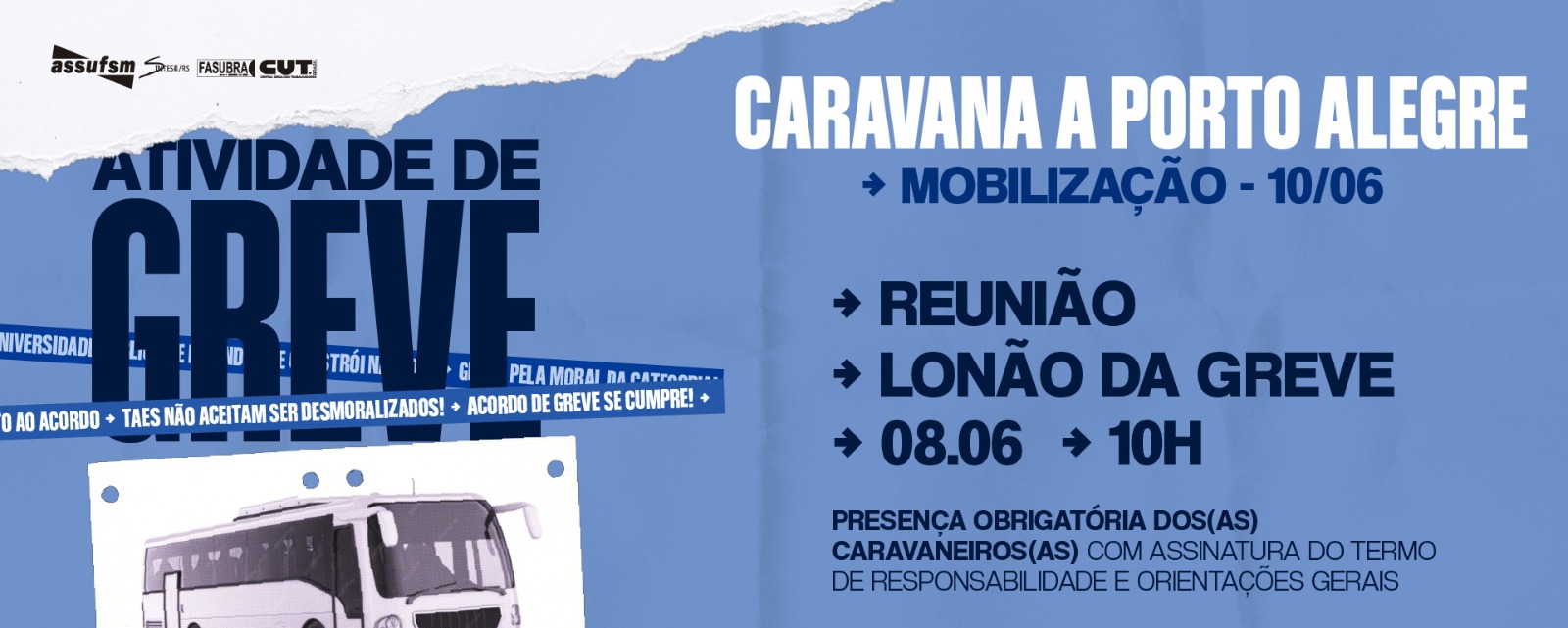 Reunião para caravaneiros(as) a Porto Alegre será na segunda-feira (08), com presença obrigatória