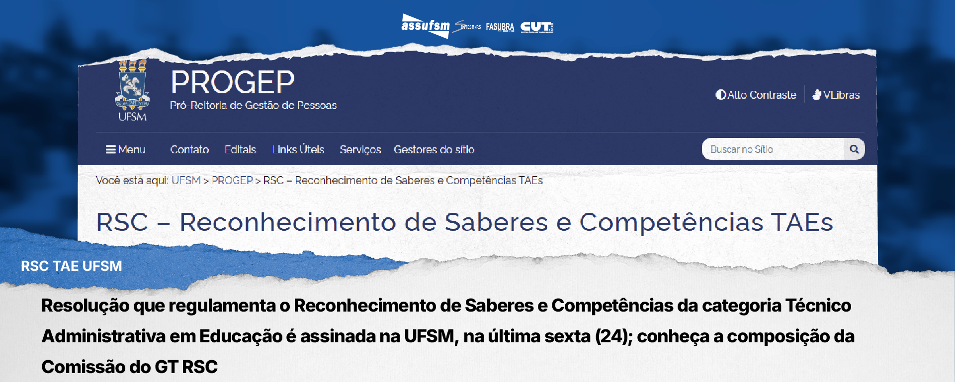 Resolução que regulamenta o Reconhecimento de Saberes e Competências da categoria Técnico Administrativa em Educação é assinada na UFSM, na última sexta (24); conheça a composição da Comissão do GT RSC