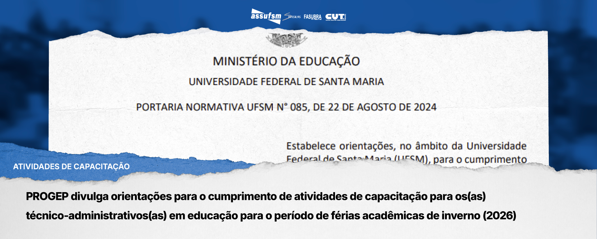 PROGEP divulga orientações para o cumprimento de atividades de capacitação para os(as) técnico-administrativos(as) em educação para o período de férias acadêmicas de inverno (2026)