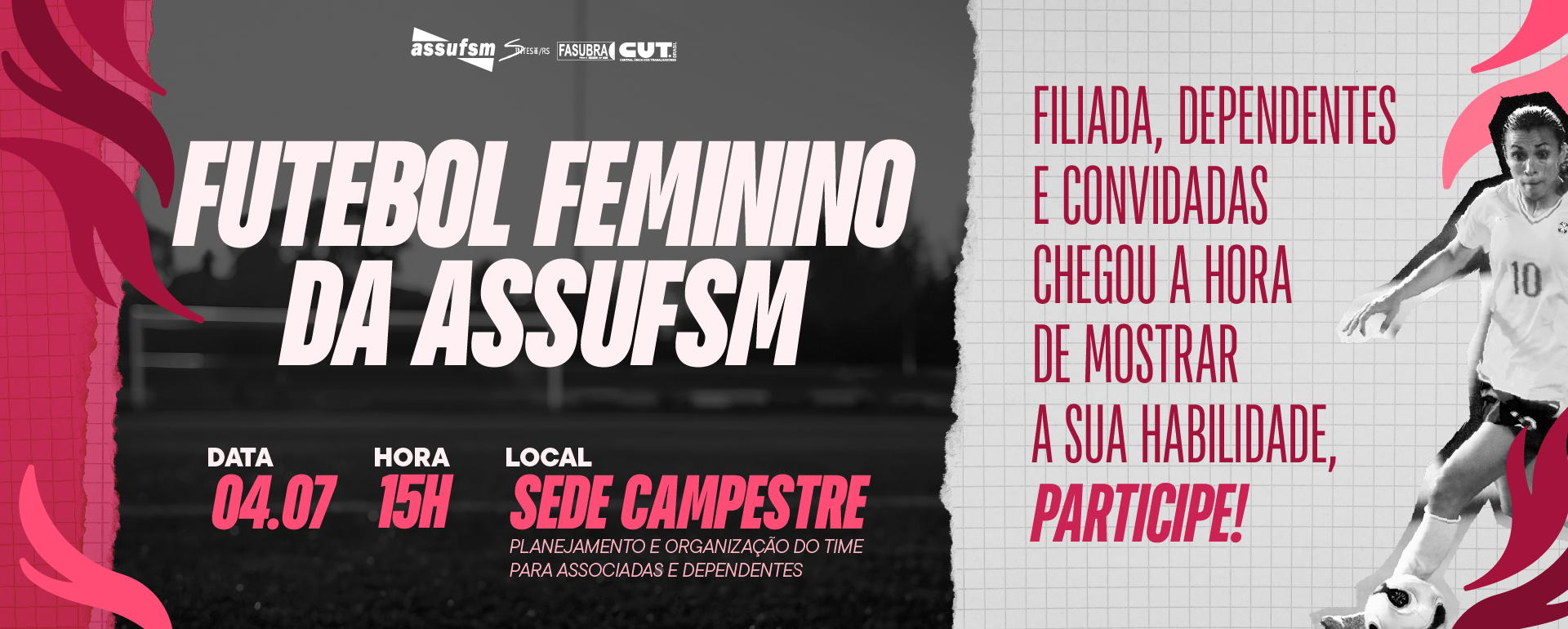 Futebol Feminino da Assufsm tem treino marcado no próximo sábado (04) na Sede Campestre