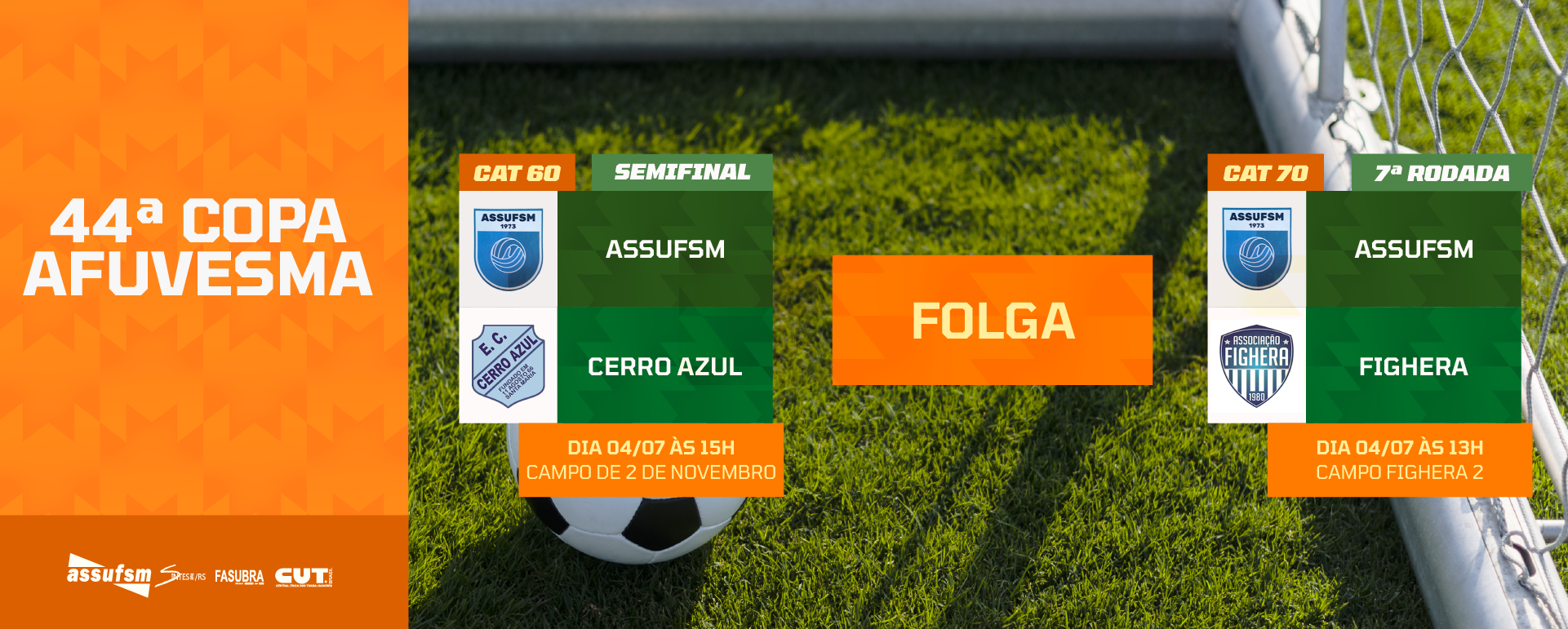 FUTEBOL: Confira os jogos da Assufsm pela Copa AFUVESMA 2026 neste sábado (04)