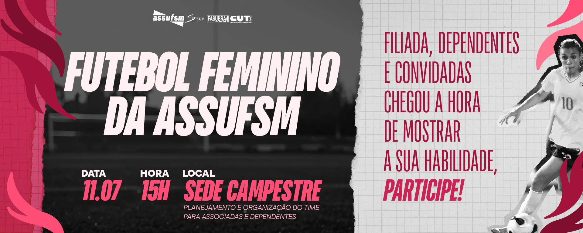 Futebol Feminino da Assufsm tem treino marcado no próximo sábado (11) na Sede Campestre