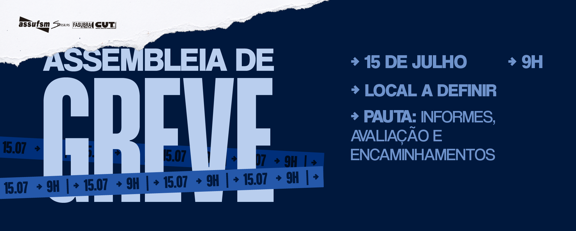 Assembleia de Greve ocorrerá na quarta (15) de manhã