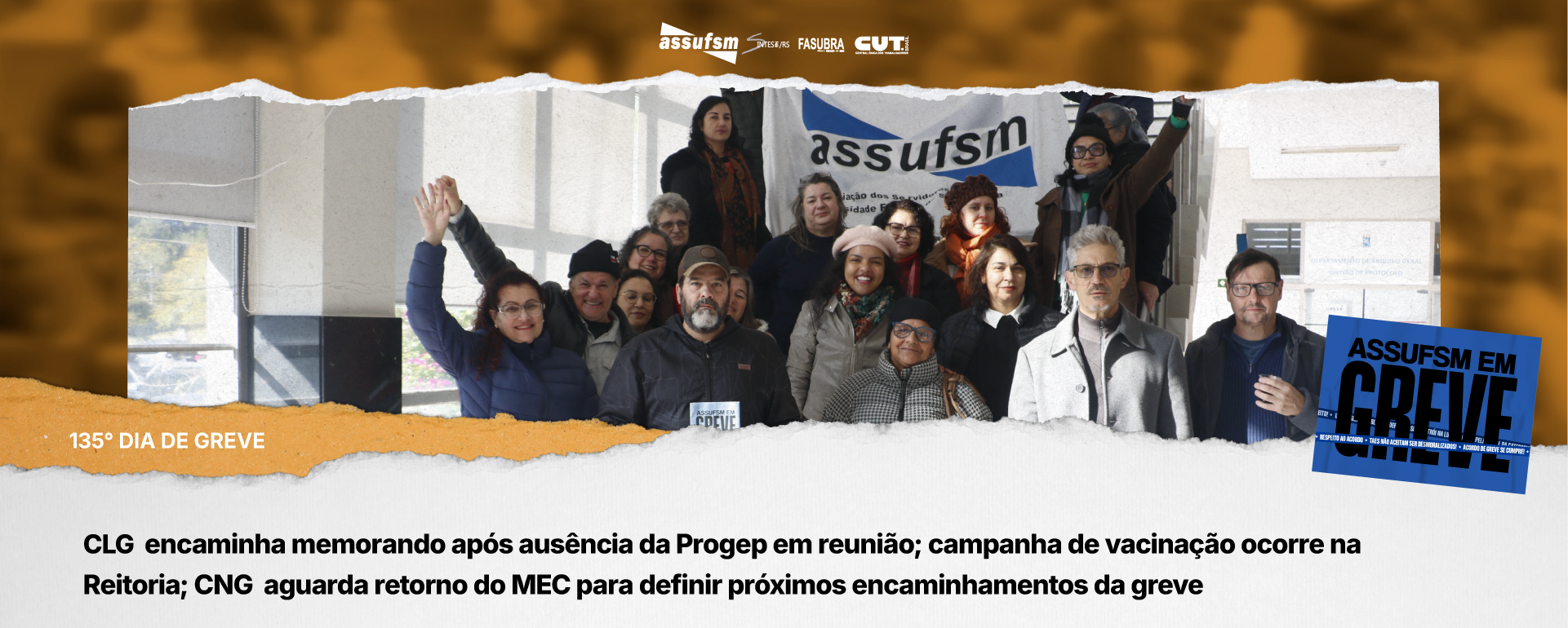 135° dia de greve: CLG encaminha memorando após ausência da Progep em reunião; campanha de vacinação ocorre na Reitoria; CNG  aguarda retorno do MEC para definir próximos encaminhamentos da greve