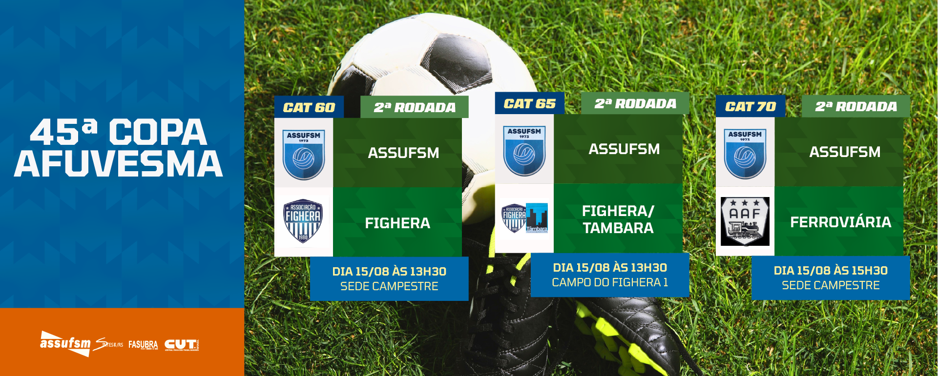 FUTEBOL: Confira os jogos da Assufsm pela Copa AFUVESMA 2026/2 neste sábado (15)
