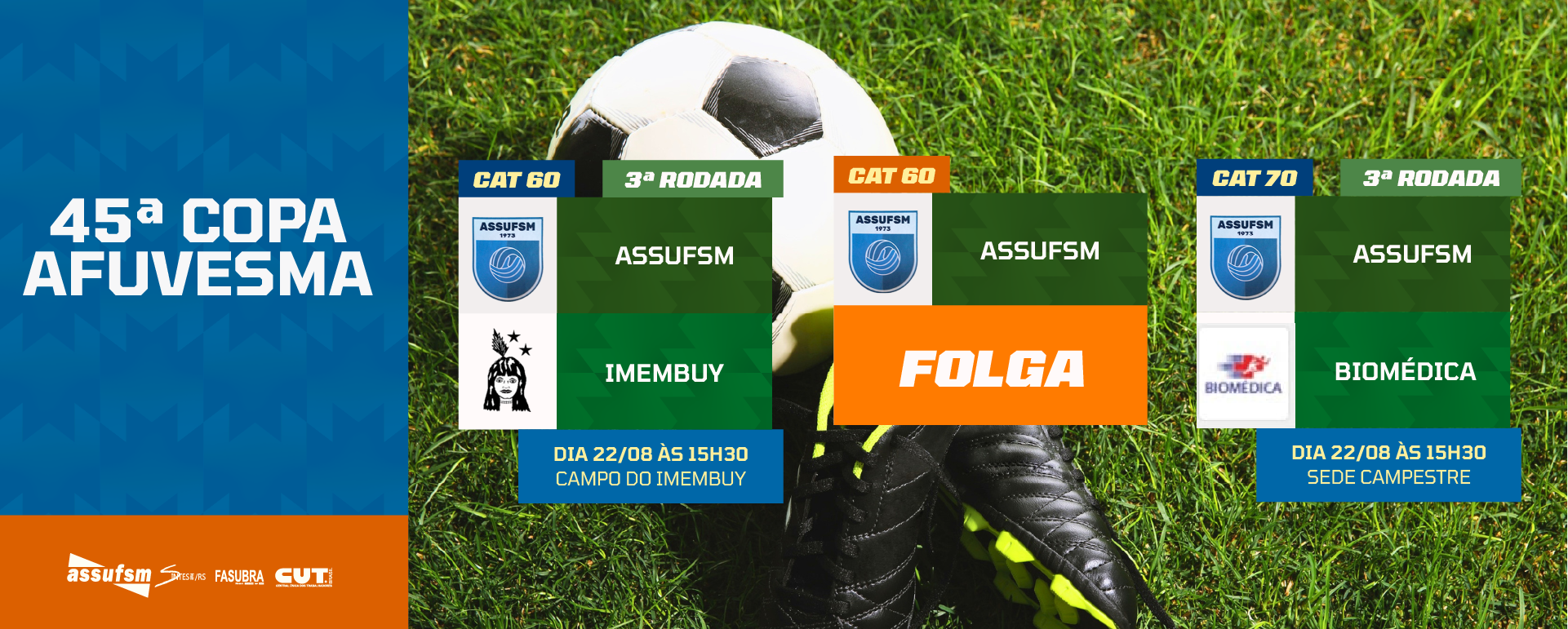 FUTEBOL: Confira os jogos da Assufsm pela Copa AFUVESMA 2026/2 neste sábado (22)