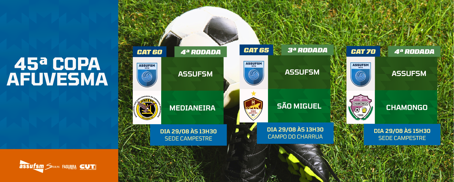 FUTEBOL: Confira os jogos da Assufsm pela Copa AFUVESMA 2026/2 neste sábado (29)