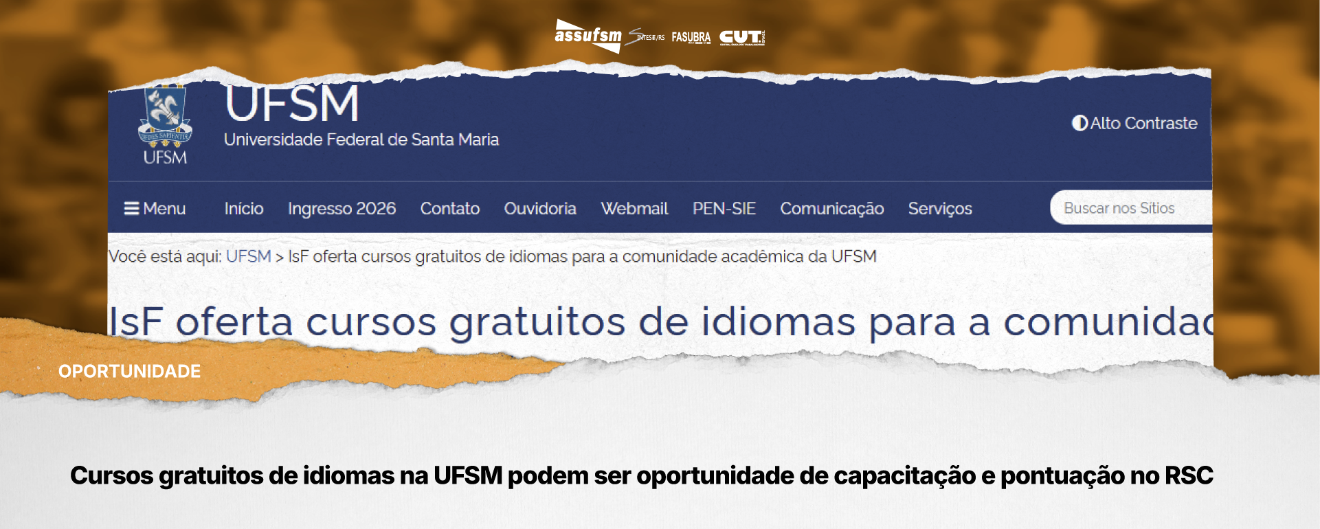Cursos gratuitos de idiomas na UFSM podem ser oportunidade de capacitação e pontuação no RSC