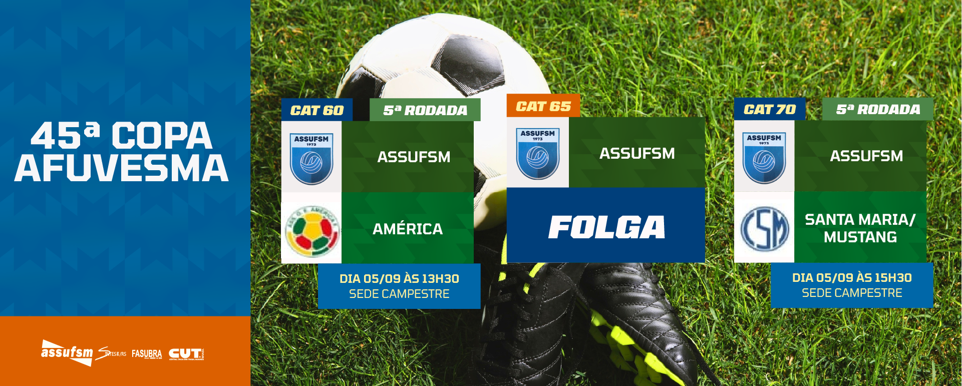 FUTEBOL: Confira os jogos da Assufsm pela Copa AFUVESMA 2026/2 neste sábado (05)