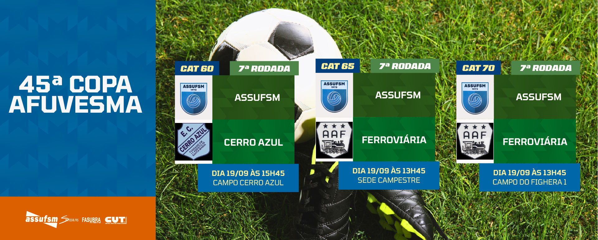 FUTEBOL: Confira os jogos da Assufsm pela Copa AFUVESMA 2026/2 neste sábado (19)